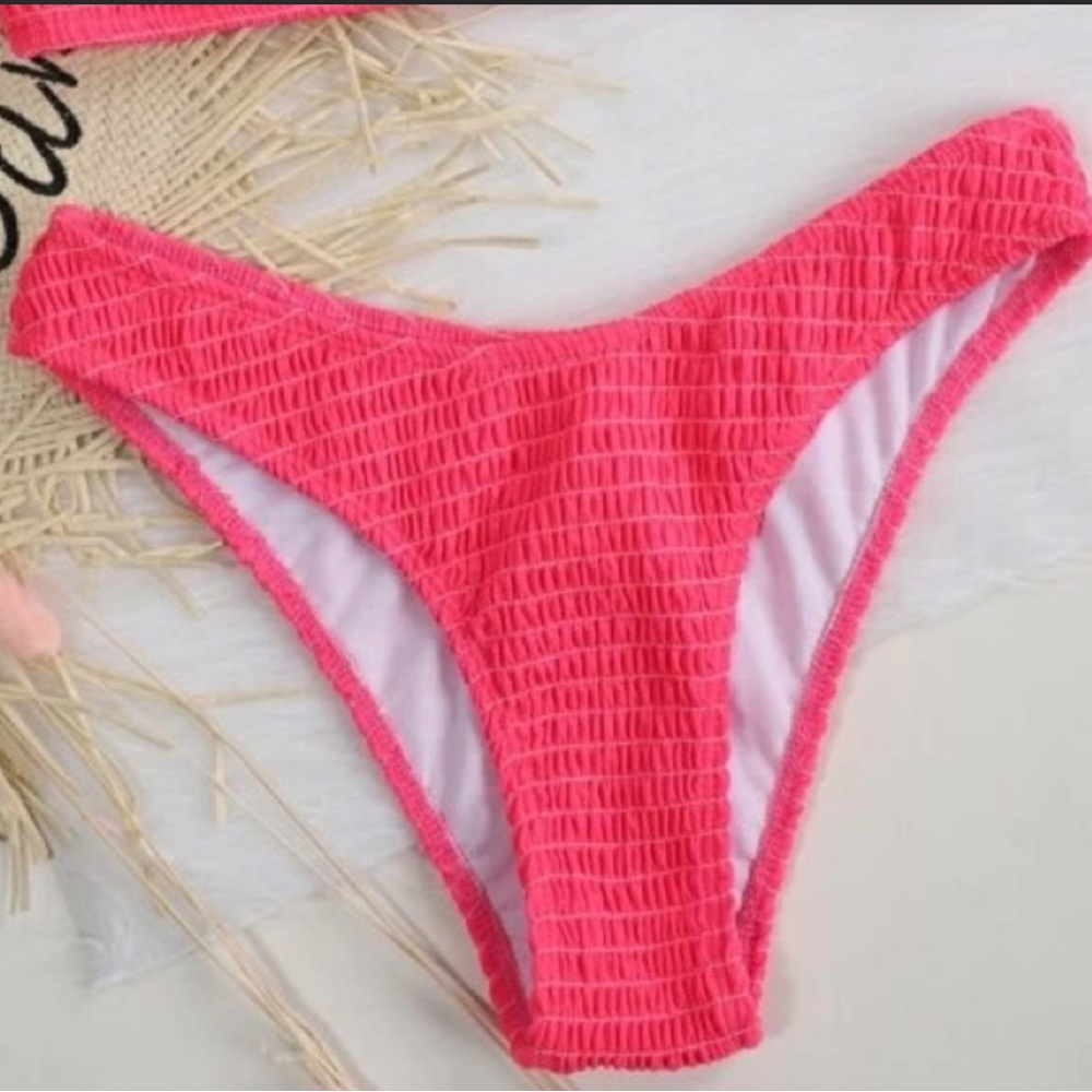 SHEIN | NWOT Smocked High Cut Bikini Bottom